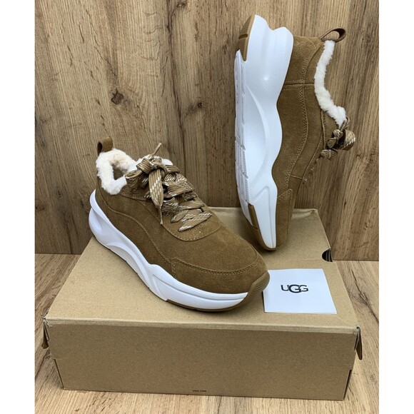 UGG Women's LA Glide Heritage Plush Sneakers Shoes Chestnut Size 10 New In Box